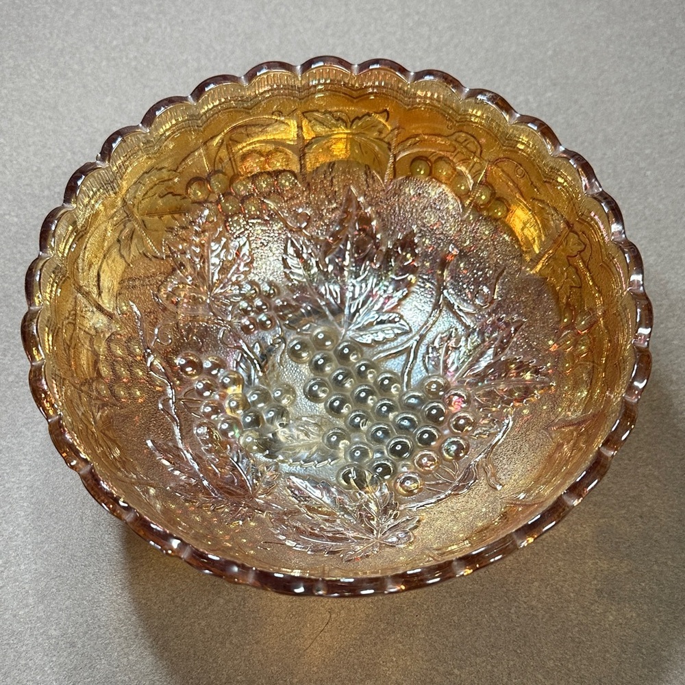 Carnival Glass Elegant Gold and Silver Glass Bowl